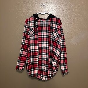 No Boundaries Plaid Long-Sleeve Button-up Shirt